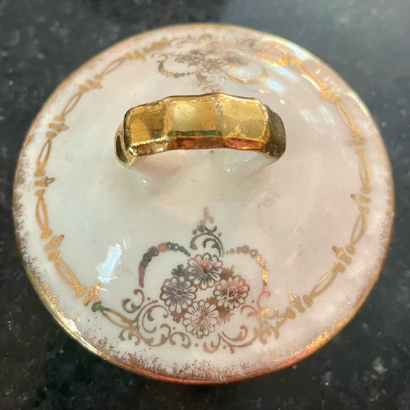 CROOKSVILLE vtg china creamer in gold & cream - random matching sugar lid - EUC - Picture 6 of 9